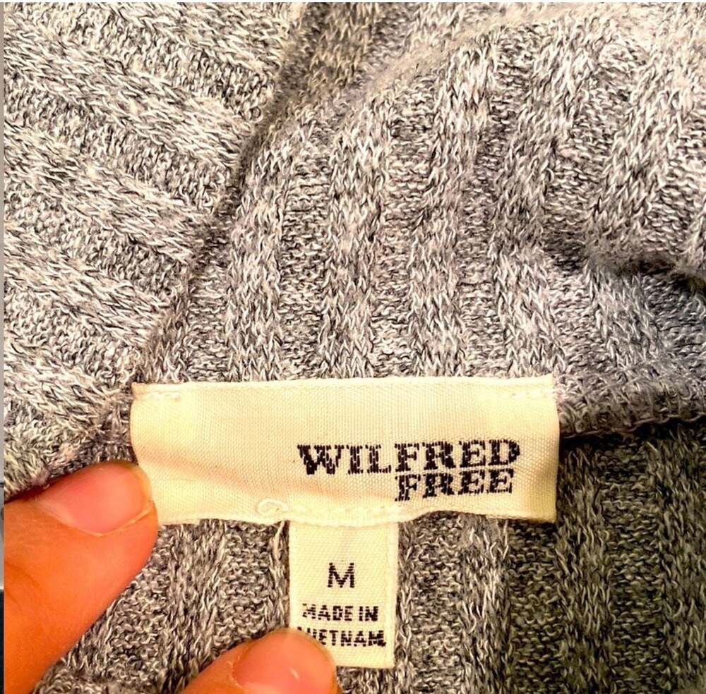 Wilfred Free Ribbed Long Sleeve Turtleneck Sweater Dress Gray Medium - Picture 3 of 9